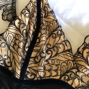 Long Black and Gold Nightdress